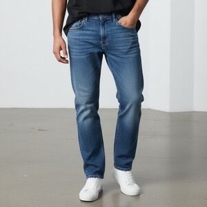 Buffalo David Bitton Men's Ash-X Slim Stretch Jeans W34 L32 Blue Denim Faded